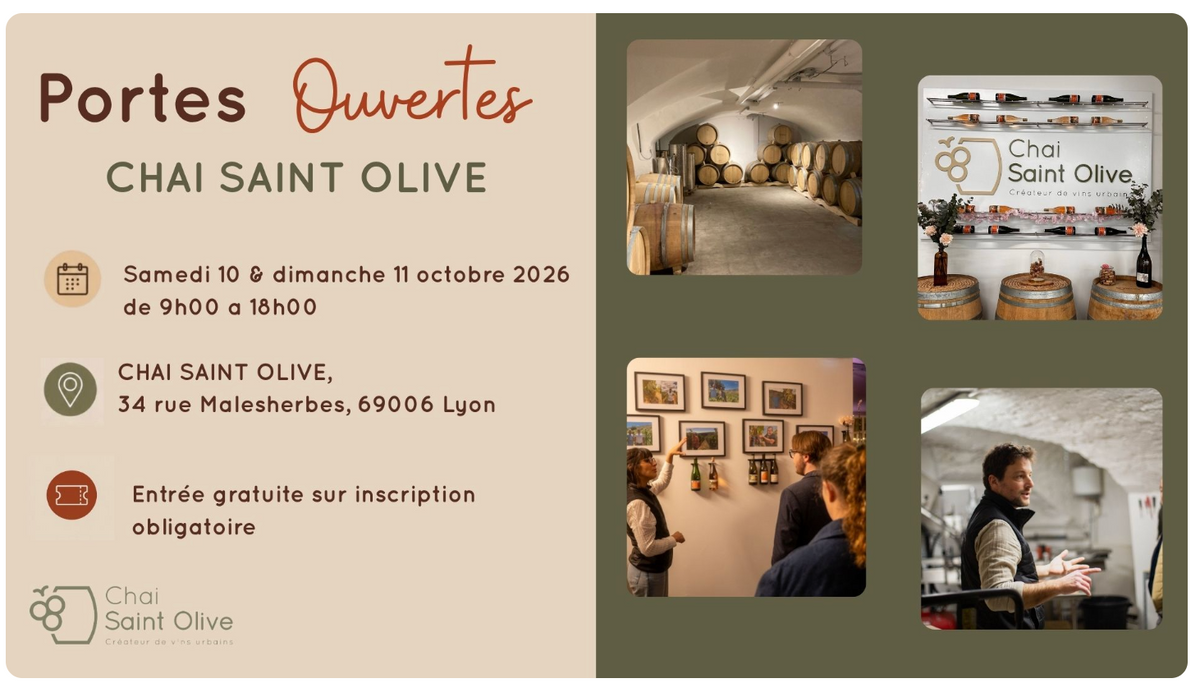 Journées Portes Ouvertes Chai Saint Olive à Lyon