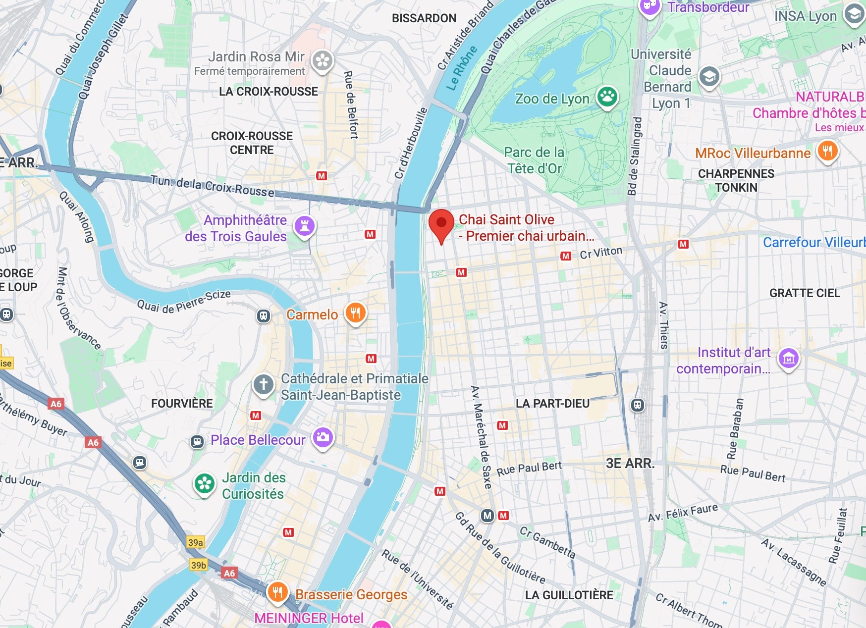 Où est le Chai Saint Olive I Carte de Lyon